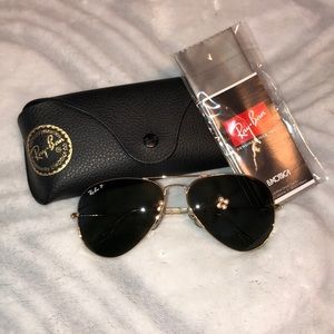 Large Aviator RayBan Polarized Sunglasses NWOT